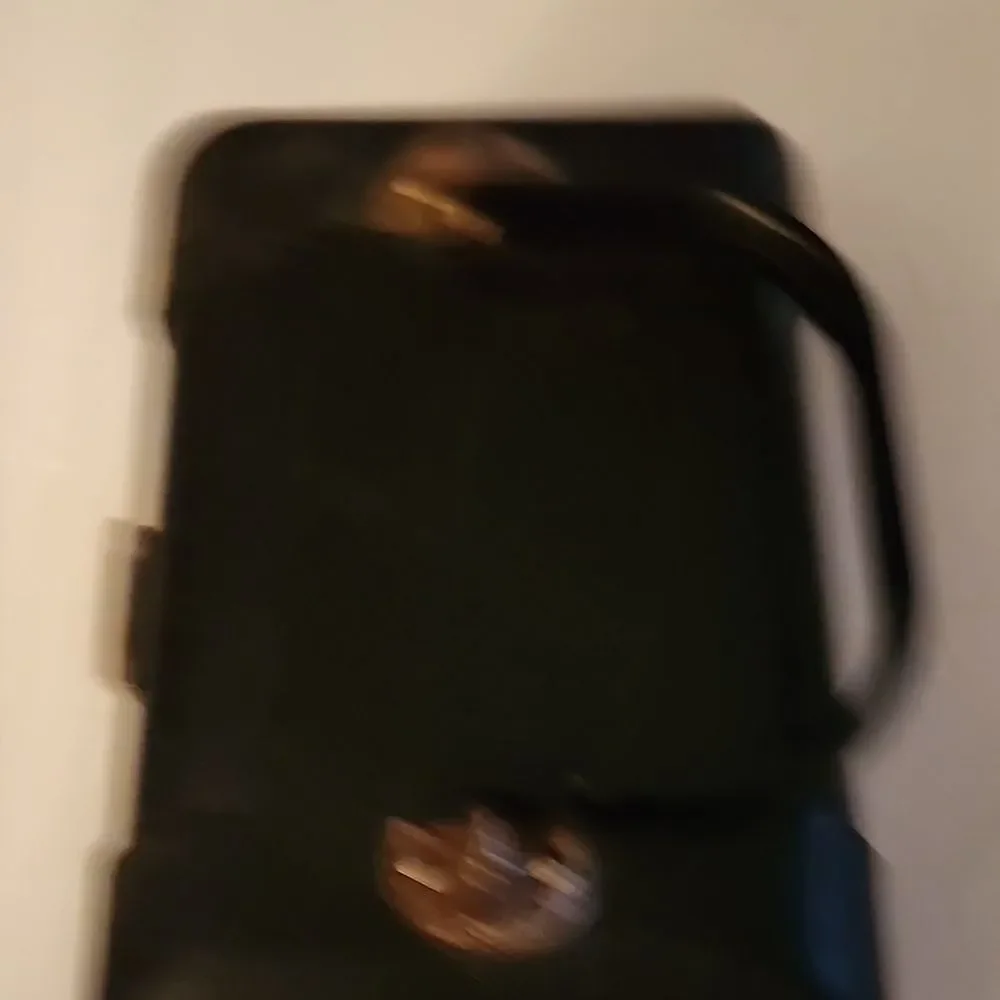 Vintage Black Handbag with Gold Accents